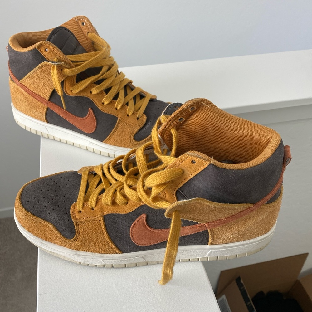 Nike Men's High-Top Sneakers - Brown and Gray